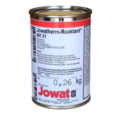 JOWAT Jowatherm-Reaktant 607.31 PUR-Hotmelt, 260 gr. HOLZ-HER-Patrone, ungefüllt, weiß