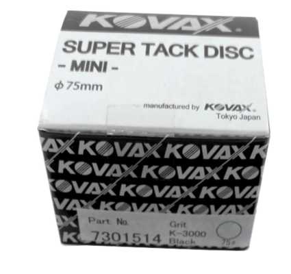 KOVAX Super Tack Buflex Dry Scheiben 75mm schwarz, K3000, ungelocht, VE= 50 Stk + 1 Softauflage