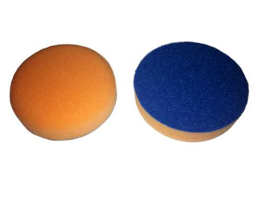 Polierschwamm orange, hart, plan, D. 75 mm