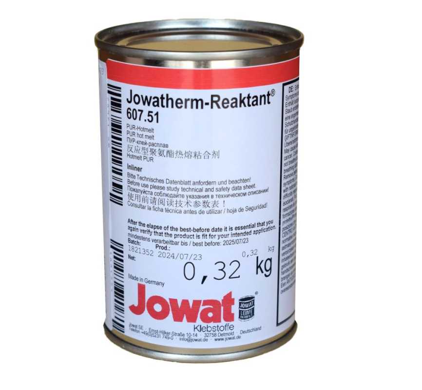 JOWAT Jowatherm-Reaktant 607.51 PUR-Hotmelt, 320 gr. HOLZ-HER-Patrone, gefüllt, weiß