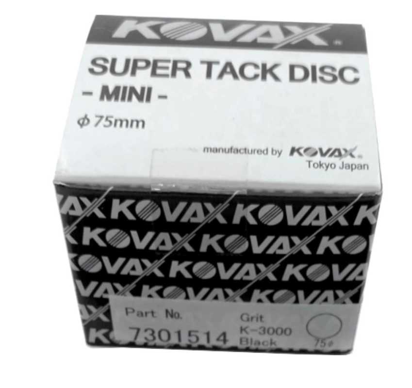 KOVAX Super Tack Buflex Dry Scheiben 75mm schwarz, K3000, ungelocht, VE= 50 Stk + 1 Softauflage