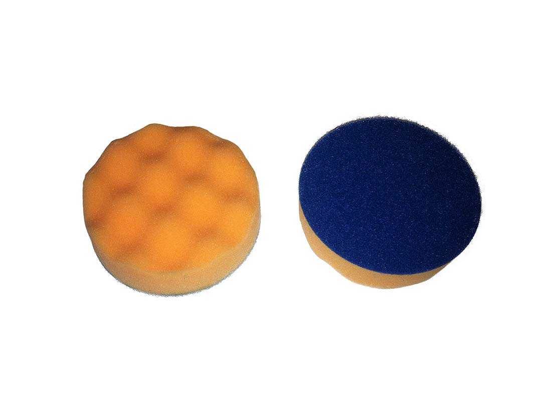 Polierschwamm orange, hart, gewaffelt, D. 75 mm