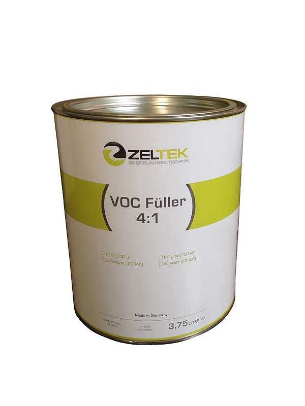 Zeltek 4:1 VOC Füller weiss - 3,75 ltr